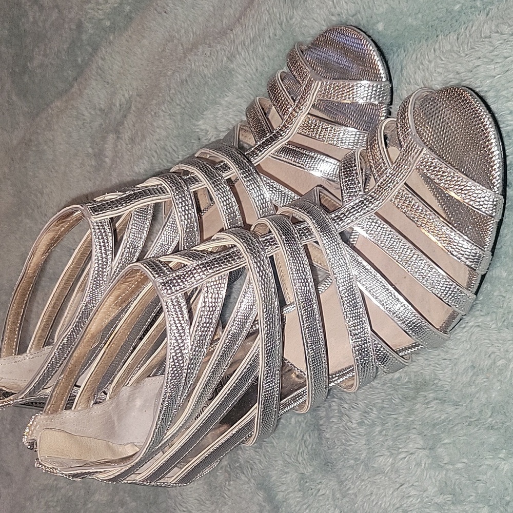 Michael Kors Silver Strappy Heels
